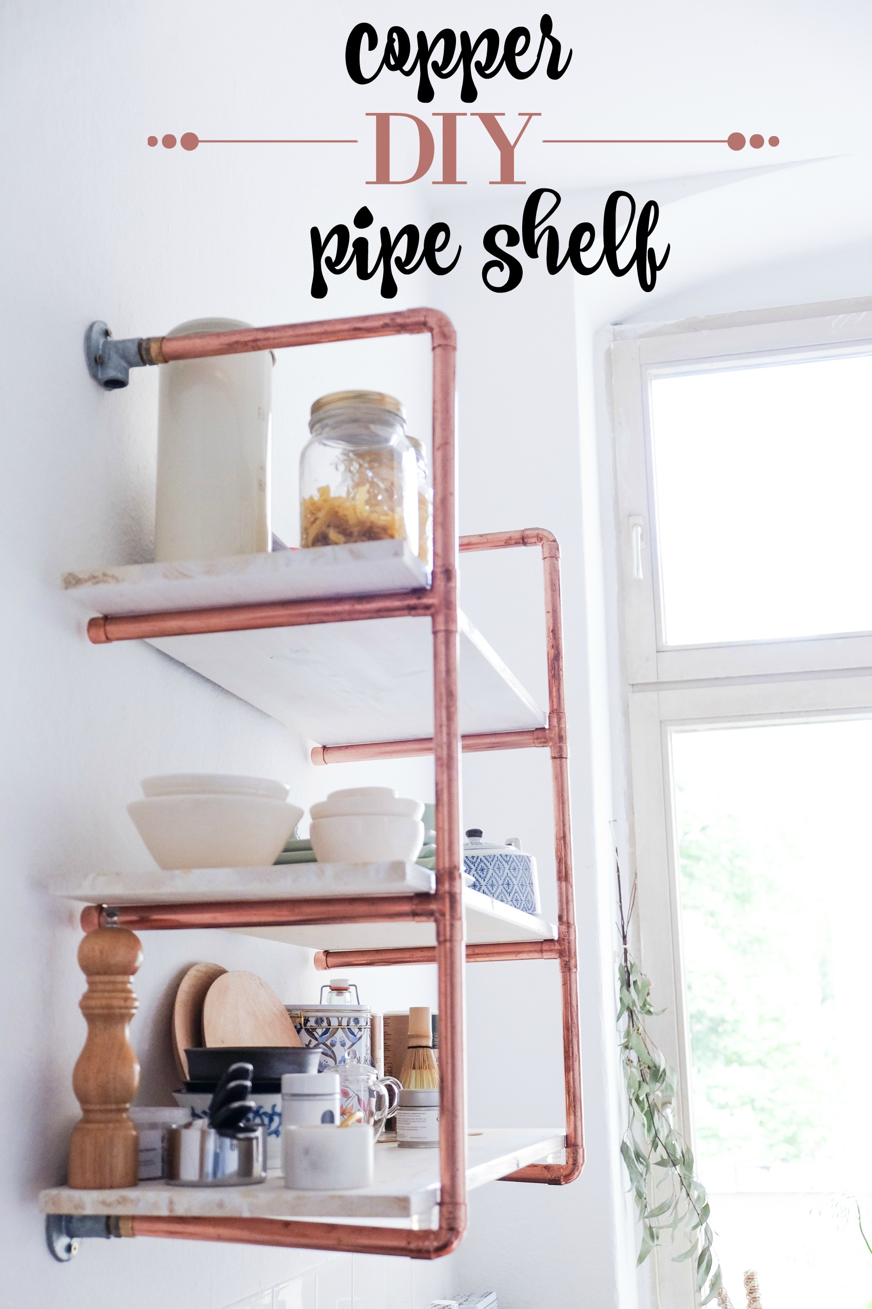Diy Copper Pipe Shelf Detailed, Shelves Made From Pipes And Wood