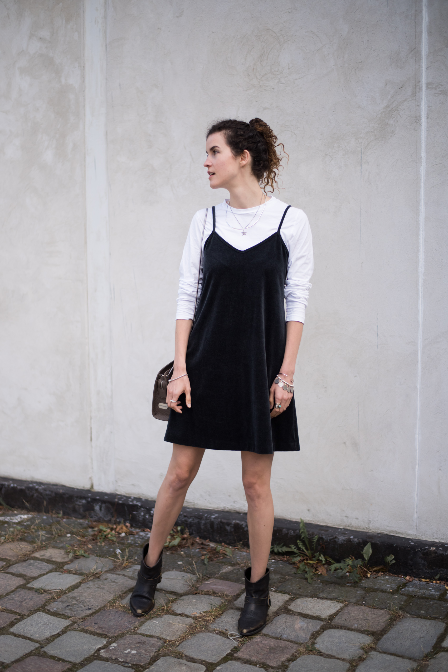 how to wear a slip dress in autumn