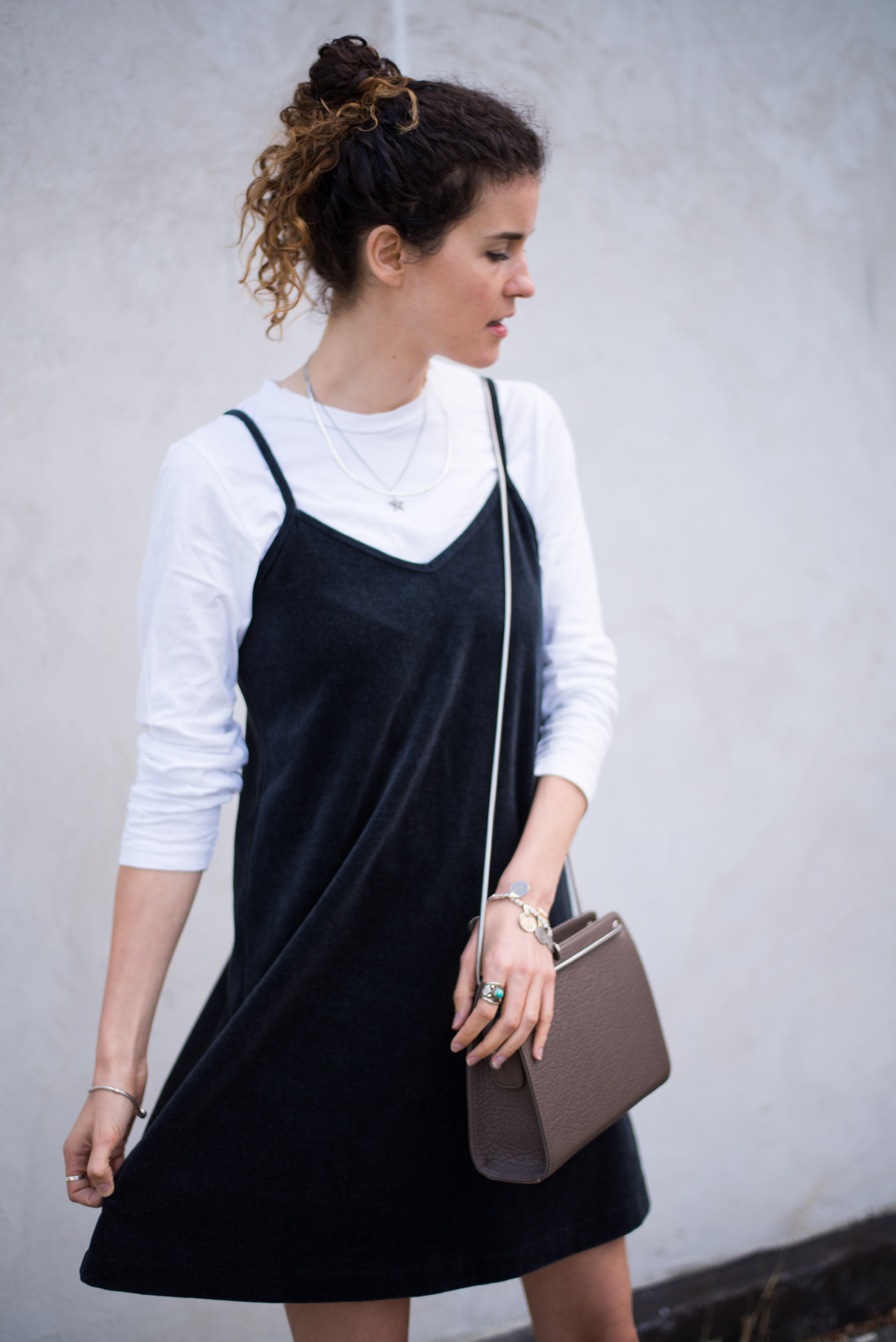 how to wear a slip dress in autumn